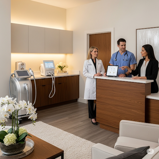 Medical Spa Management reception area WRTX MSO
