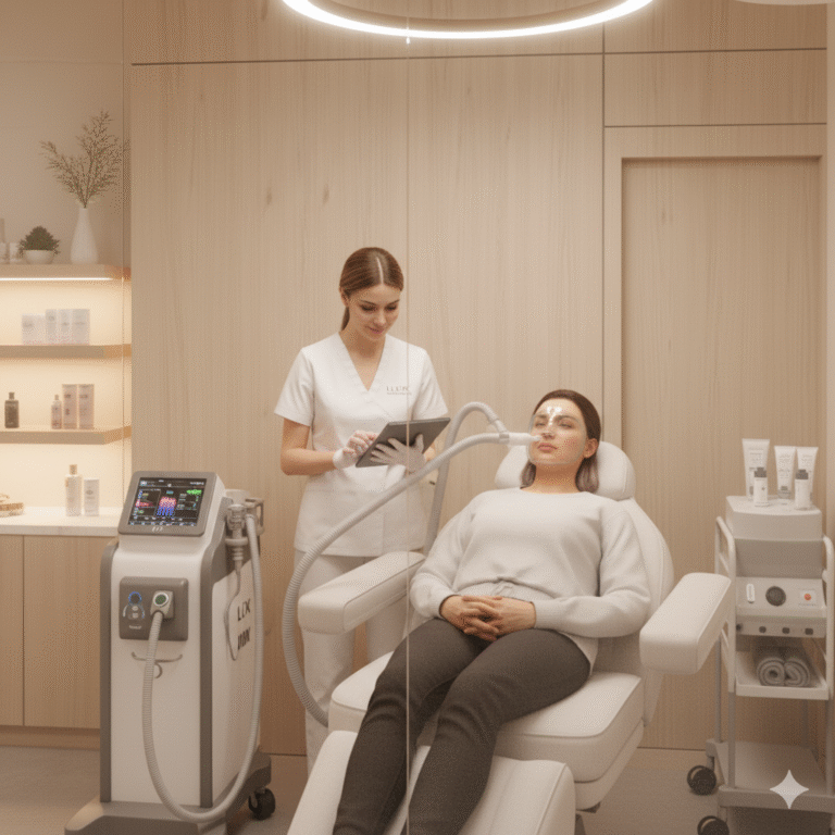 medical spa patient using a health metabolic tester